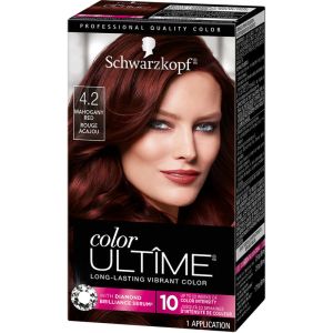 Schwarzkopf Color Ultime Permanent Hair Color  4.2 Mahogany Red, 10 Weeks of Vibrant Shine