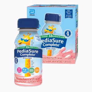 PediaSure Complete Reduced Sugar Strawberry Nutritional Supplement, 33% Less Sugar, 4x235ml