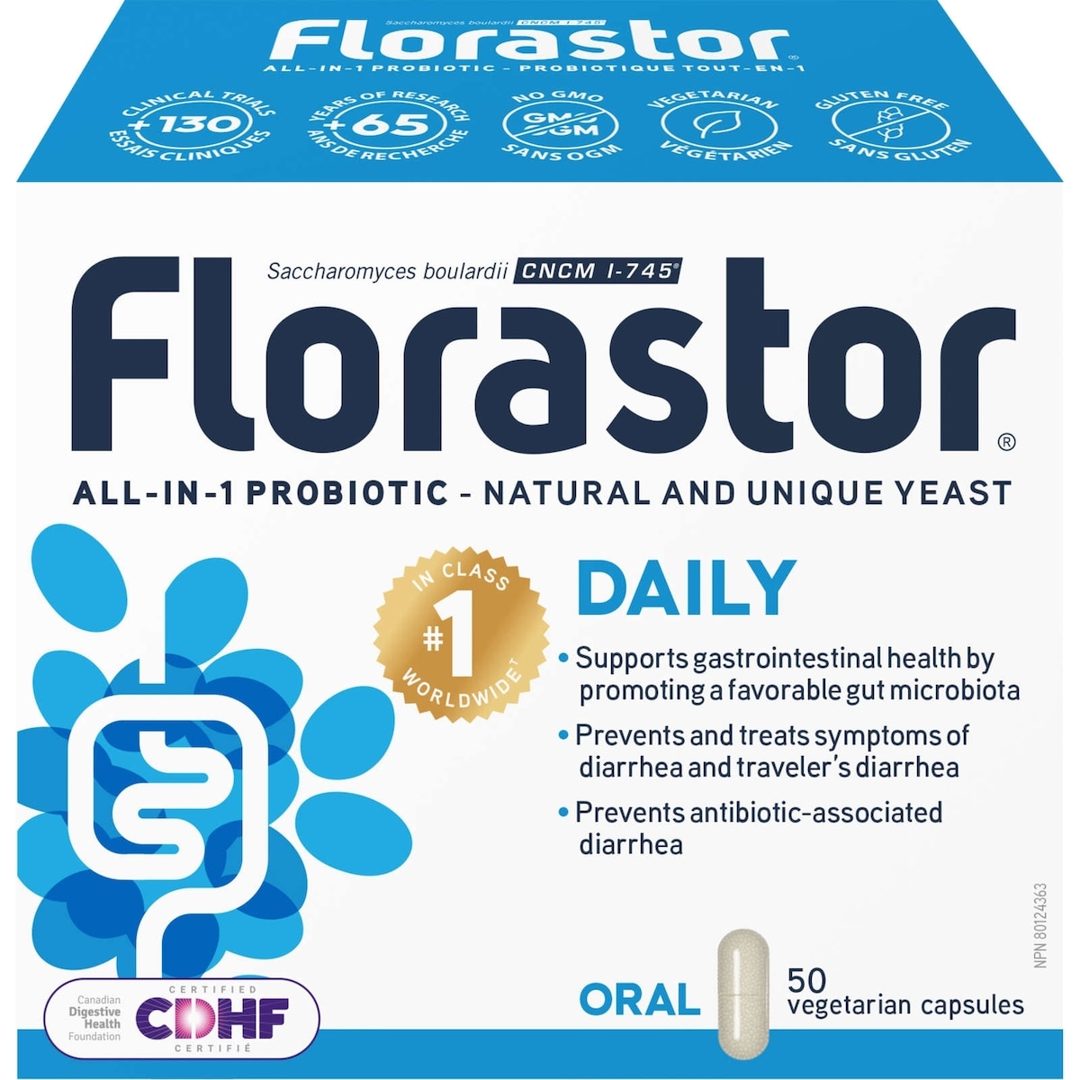 Florastor 250 mg 50 Capsules