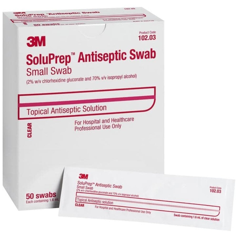 Soluprep Swabsticks 2% Chg 70% Alc 10203 50 Count