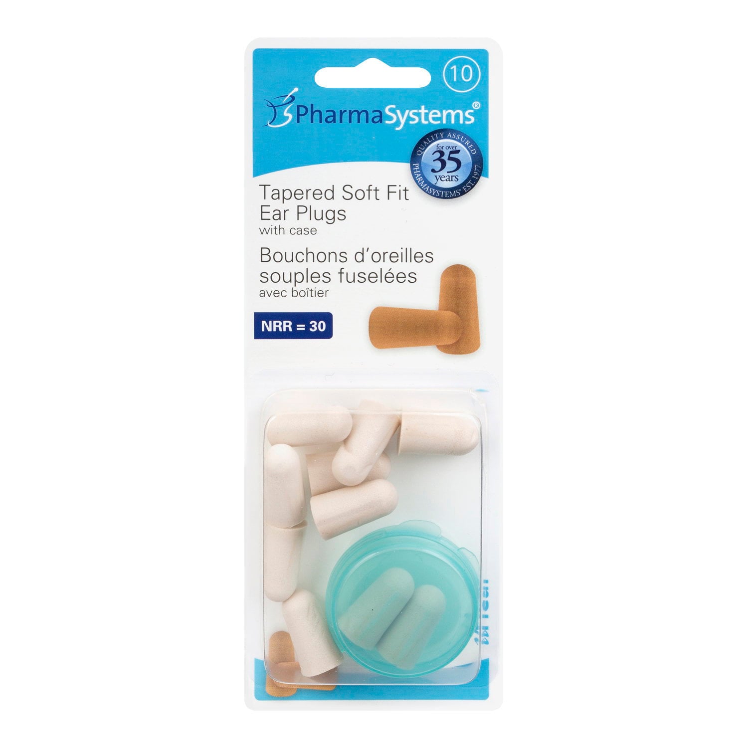 PharmaSystems Ear Plugs Soft Tapered Tan PS844 10 Count