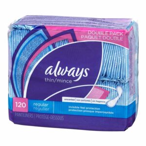 Always Liners Thin Regular Unscented 120 Pack