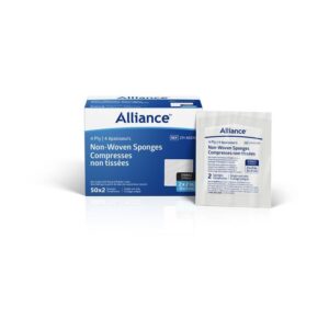 Alliance Gauze Sponge Non-Woven Sterile 2" x 2" 4PLY 50 Packs Of 2