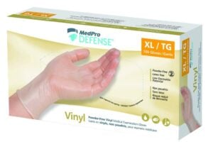 MedPro Defense Pf Vinyl Gloves X-Large 100 Pack