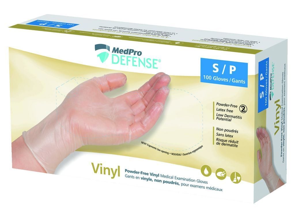 MedPro Defense Pf Vinyl Gloves Small 100 Pack