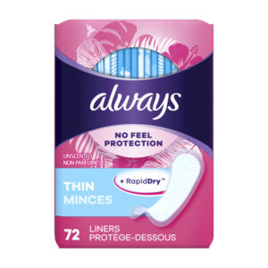 Always Liners No Feel Thin Liners Unscented 72 Pack