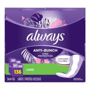 Always Liners Anti Bunch Long 136 Pack