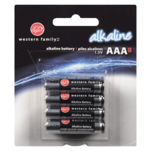 Western Family Alkaline AAA Batteries 8 Count