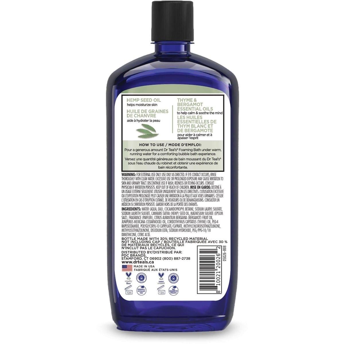 Dr. Teal's Hemp Seed Oil Foaming Bath 1000 mL - Image 2