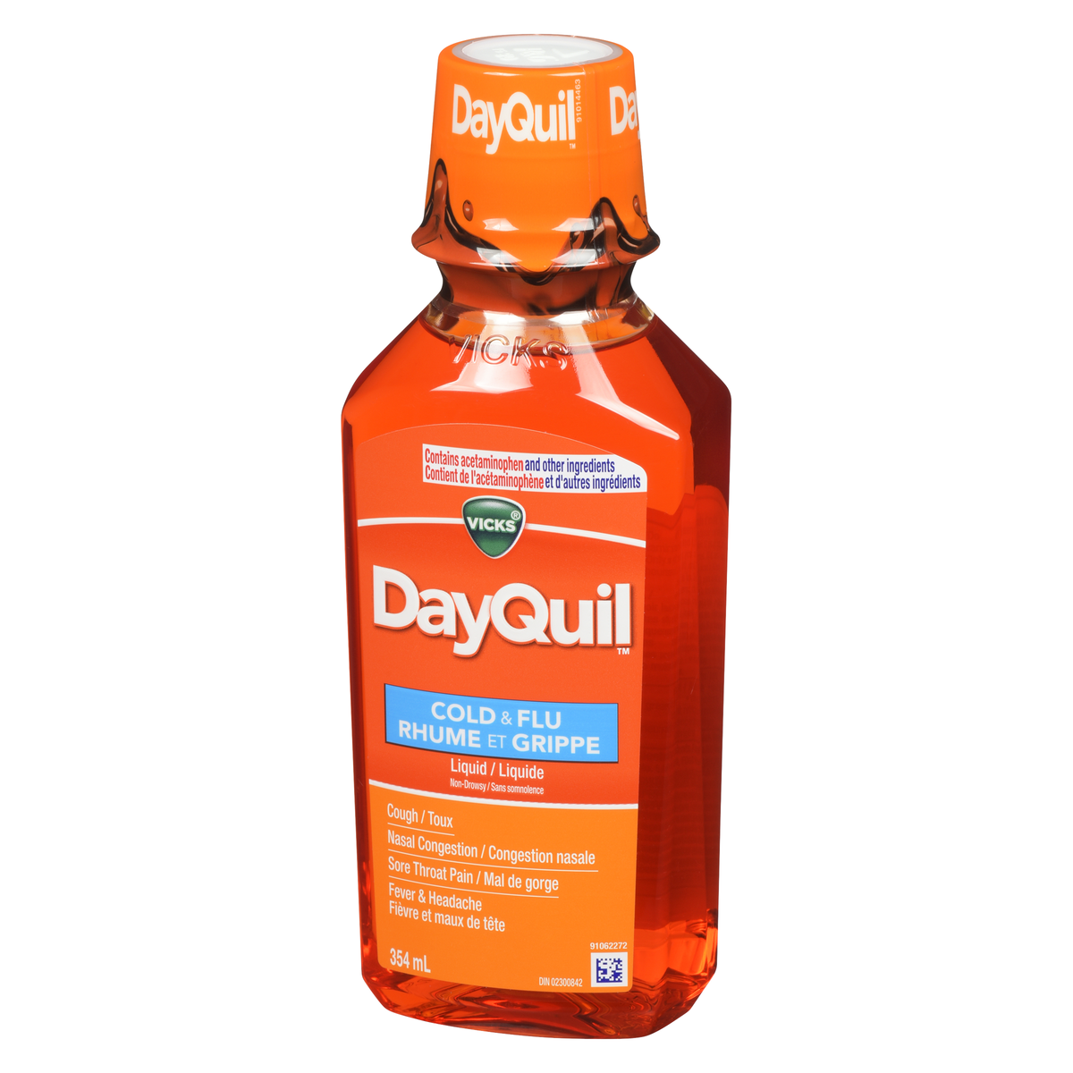 Vicks Dayquil Cold And Flu Original Flavor 354 mL - Image 3