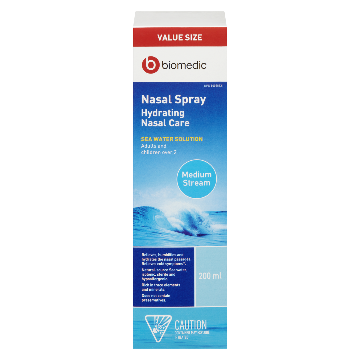 BIOMEDIC Nasal Spray Medium Stream Value Size 200 mL