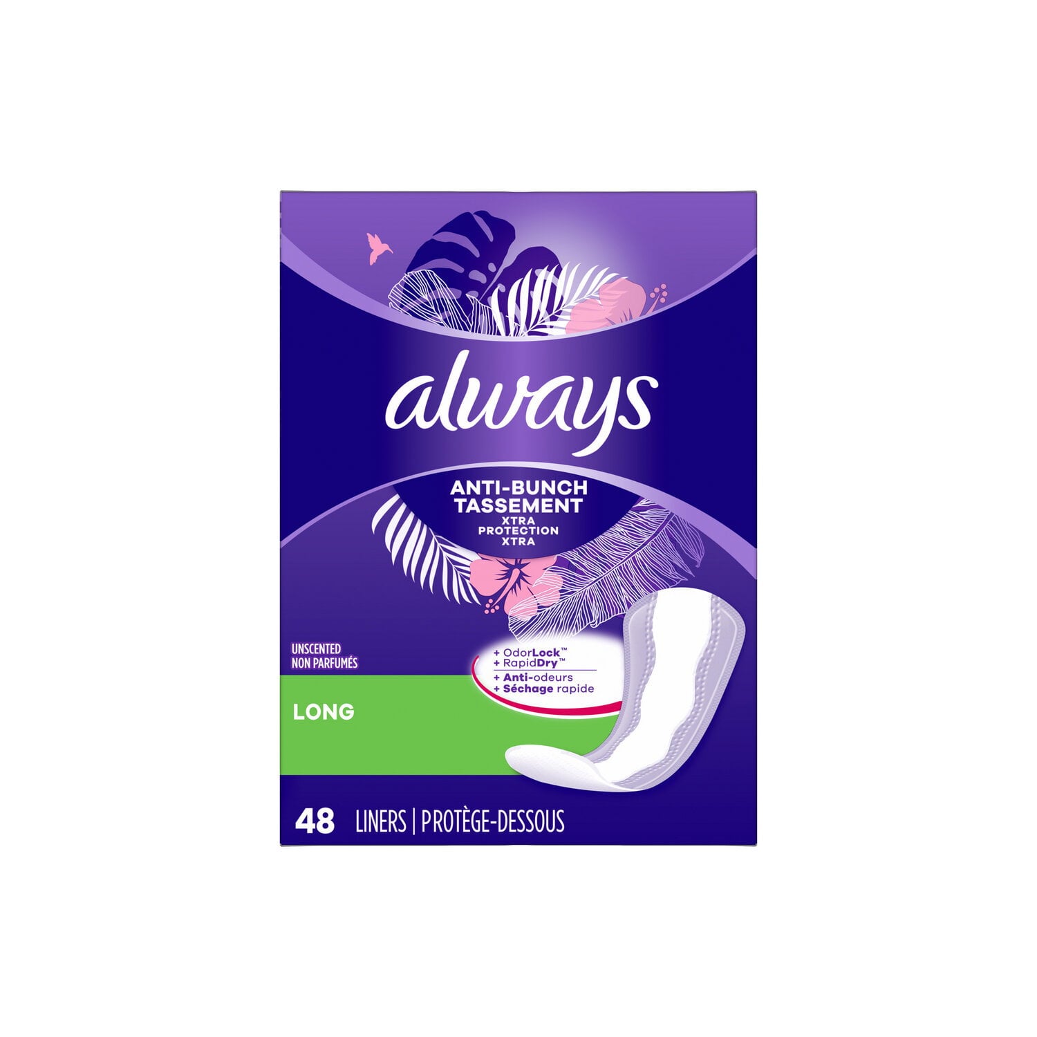 Always Liners Anti Bunch Long 48 Pack