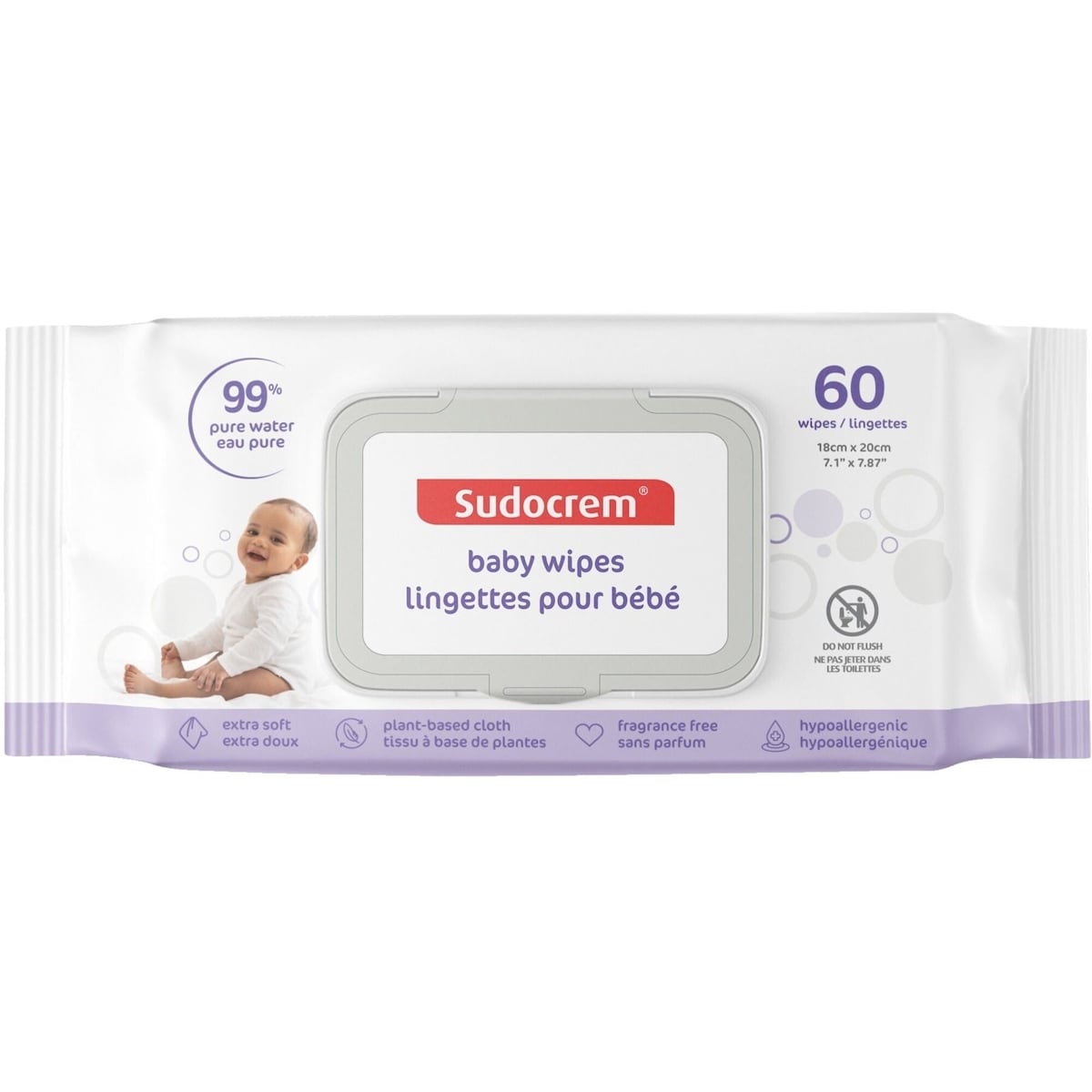 Sudocrem Pure Water Baby Wipes 60 Count