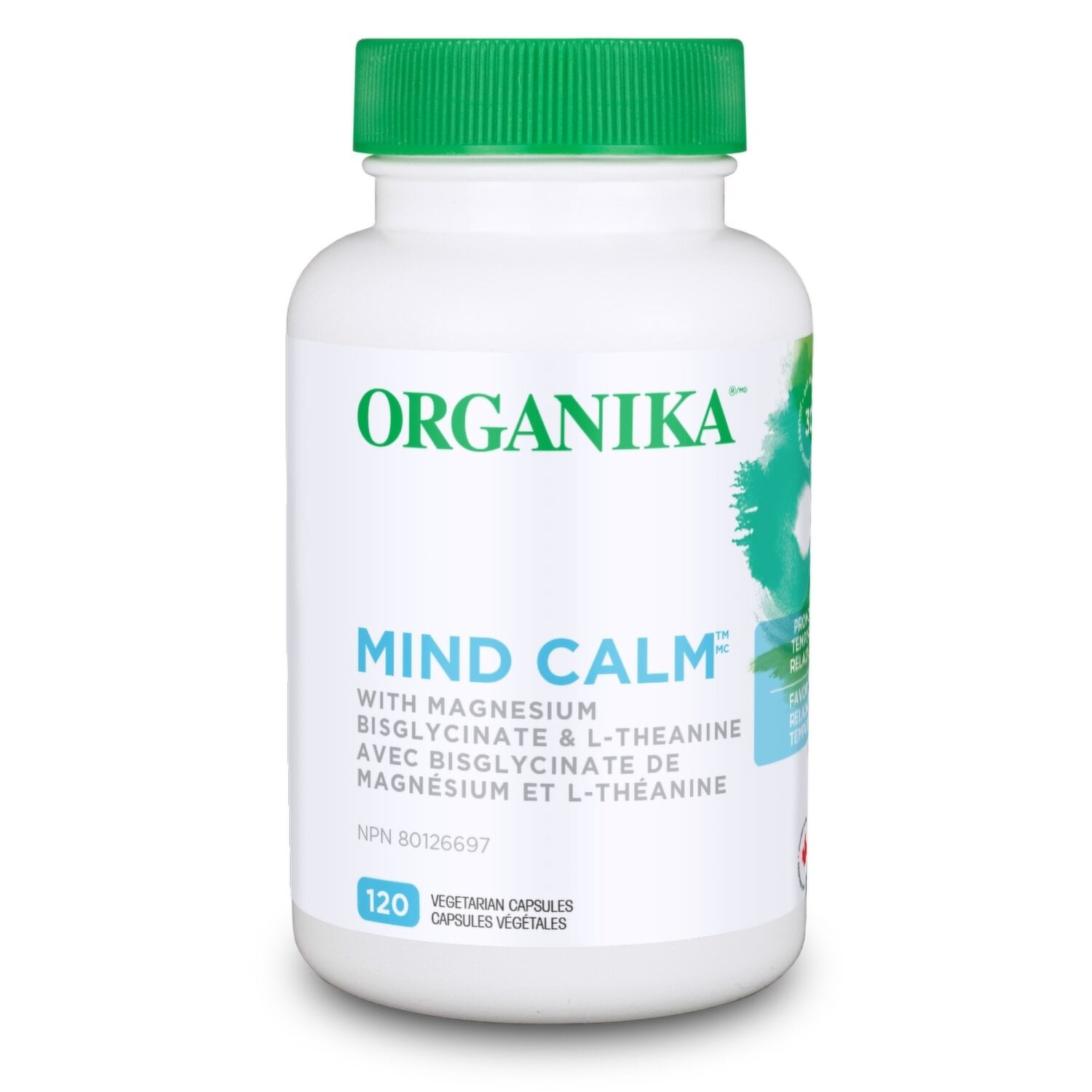 Organika Mind Calm Magnesium Inositol L-Theanine 120 Capsules