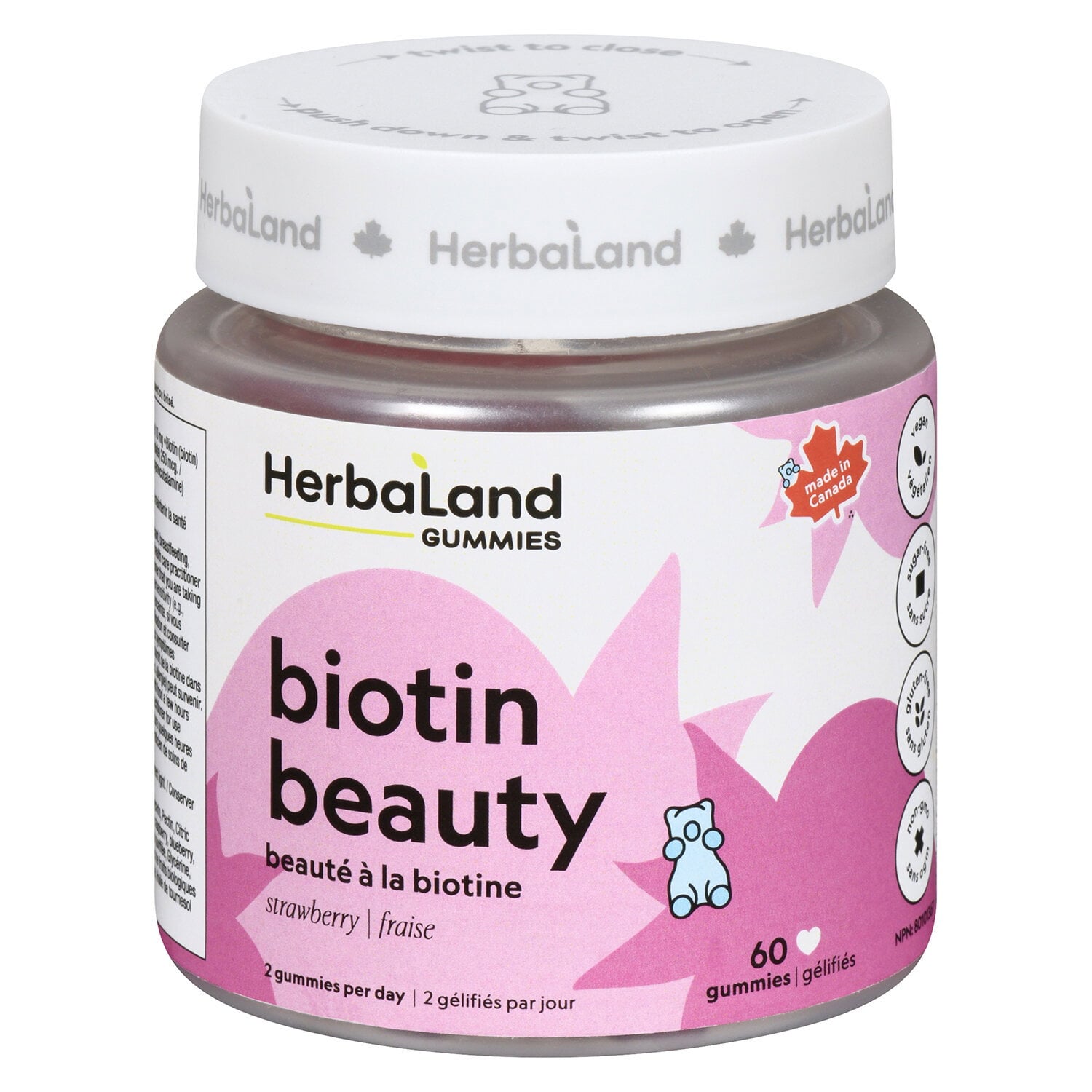 Herbaland Biotin Beauty Gummies 60 Count