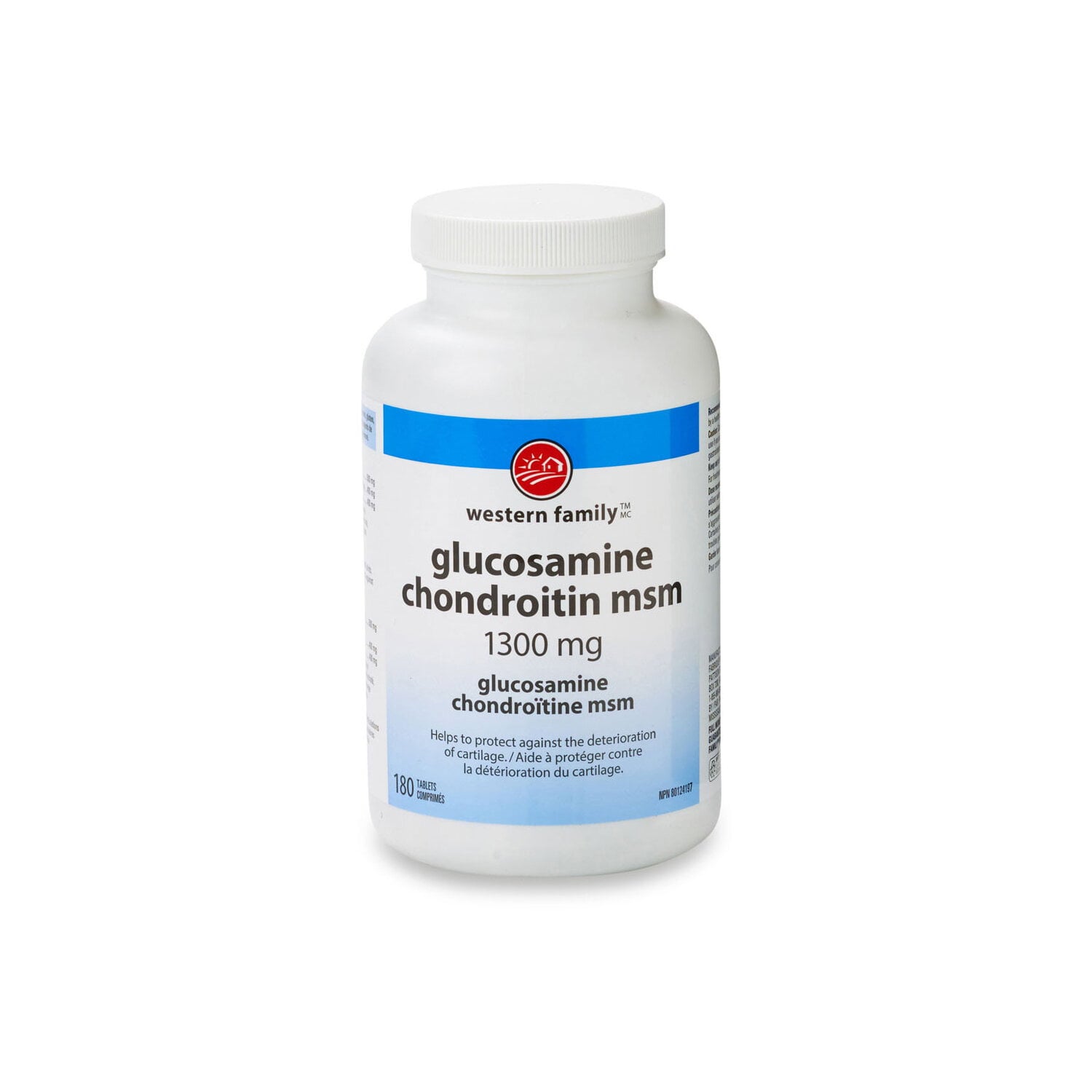 Western Family Glucosamine Chondroitin Msm 1300 mg 180 Capsules