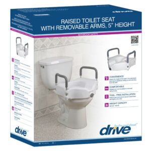 Drive Medical Toilet Seat Raised 5'' with Arms 2-in-1 Rtl12027ra