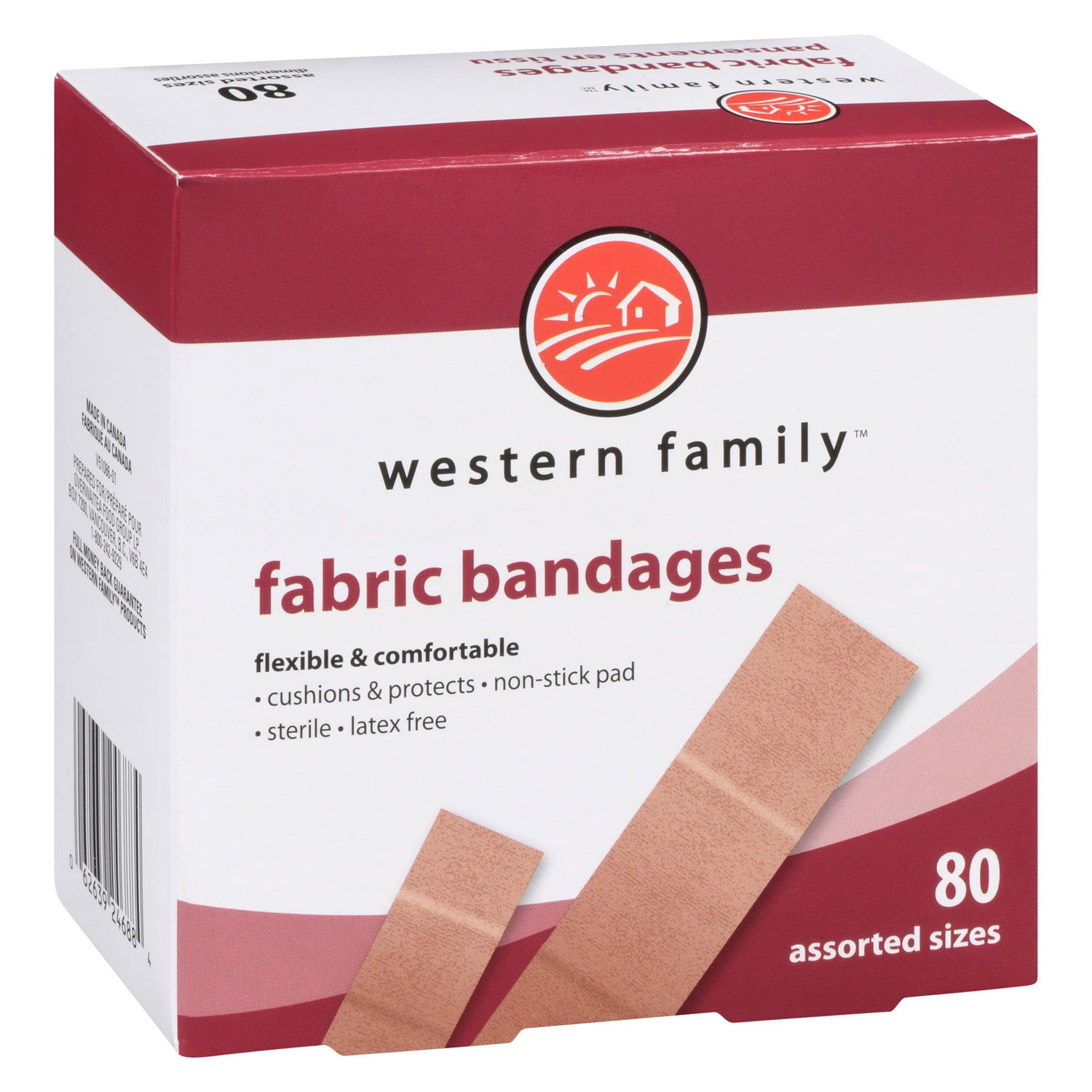 Western Family Fabric Adhesive Strips 80 Count