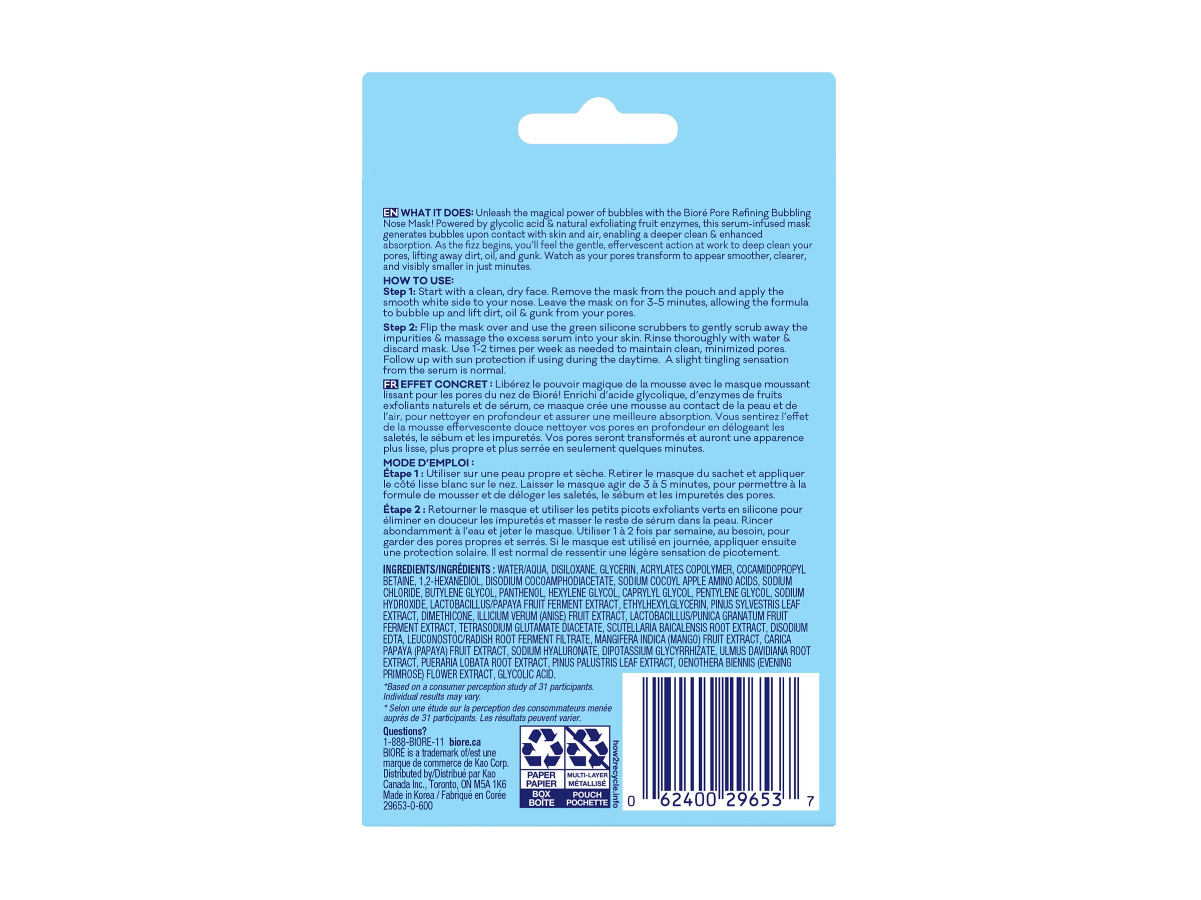 Biore Pore Refining Bubbling Nose Mask 8 Count - Image 2