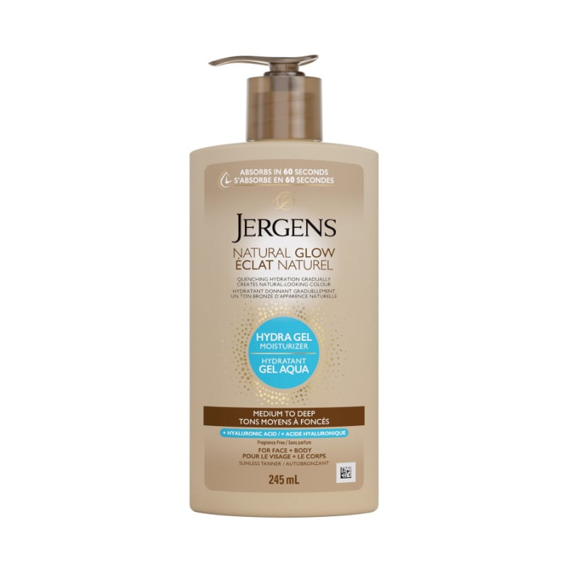 Jergens Natural Glow Hydra Gel Moisturizer For Face And Body Medium To