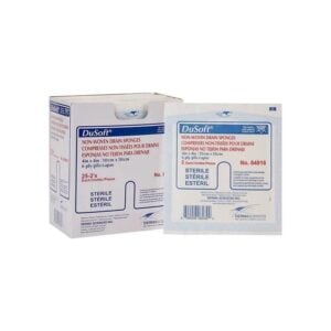 Derma Sciences Gauze Sponge Trach Non-Woven 4" x 4" 6 Ply Dusoft 25 Count