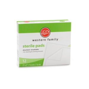 Western Family Sterile Pads 3 x 3 Inches 12 Count