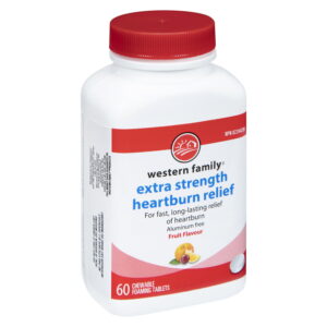 Western Family Heartburn Relief Extra Strength Fruit 60 Tablets