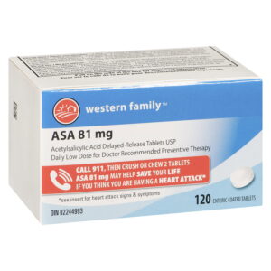 Western Family ASA 81 mg Enteric Coated 120 Tablets