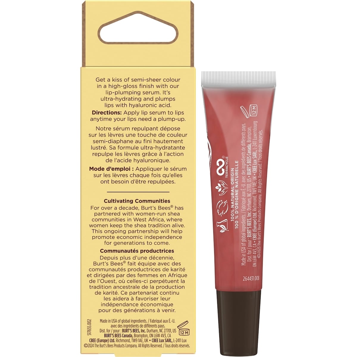 Burt's Bees Shea Lip Serum Rose - Image 3