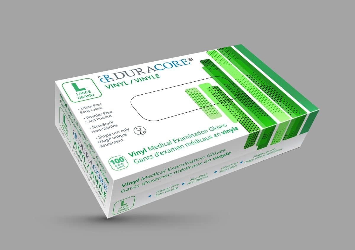 DuraCore Glove Vinyl Powder-Free Clear Lrg DC3030 100 Count