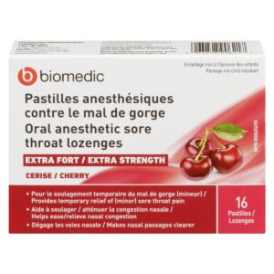 BIOMEDIC Anesthetic Sore Throat Loz Cherry 16 Count