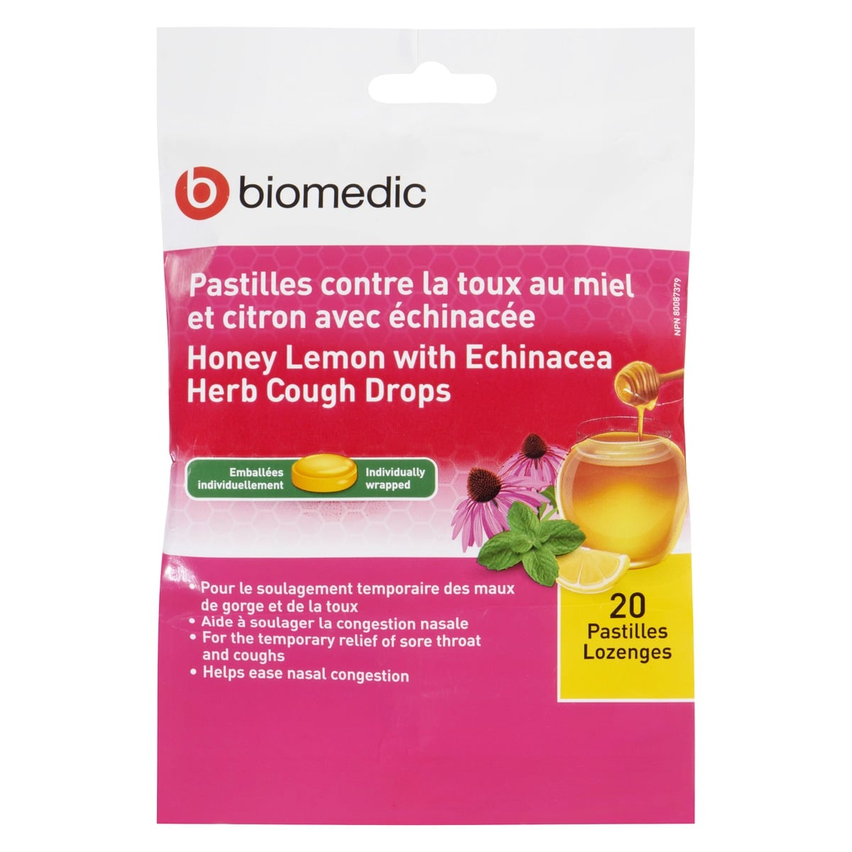 BIOMEDIC Pastille Echinacea Honey Lemon 75 g