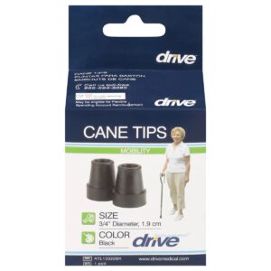 Drive Medical Cane Tip 3/4" Black Rtl10322bk 1 Pair