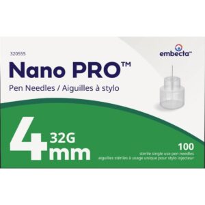 Embecta Nano Pro Pen Needles 4 mm x 32G 100 Count
