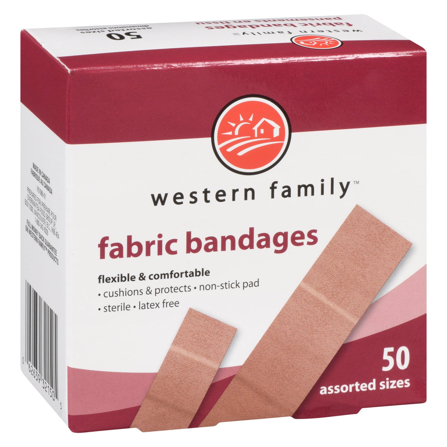 Western Family Fabric Adhesive Strips 50 Count