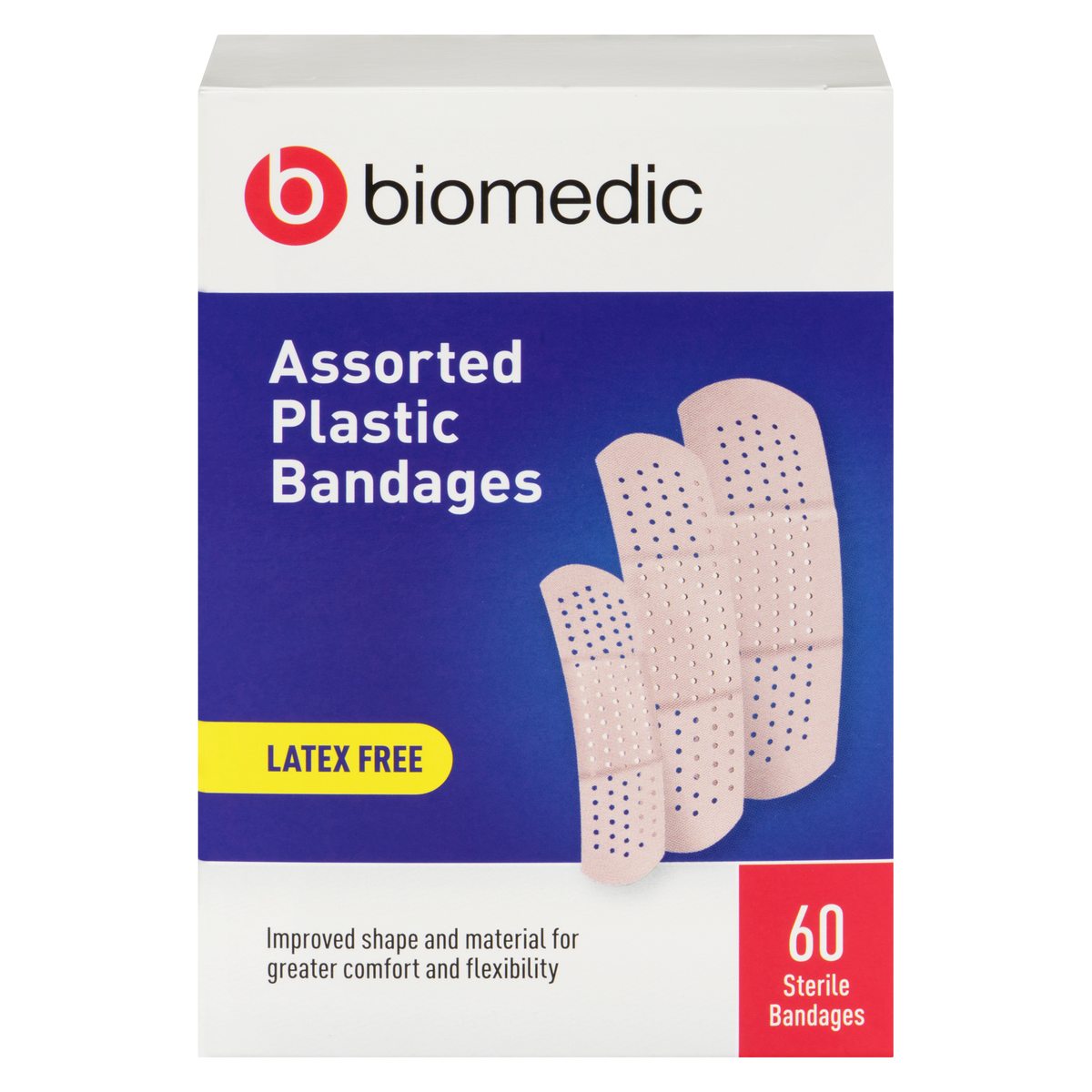 BIOMEDIC Bandage Plastic Assorted 60 Count