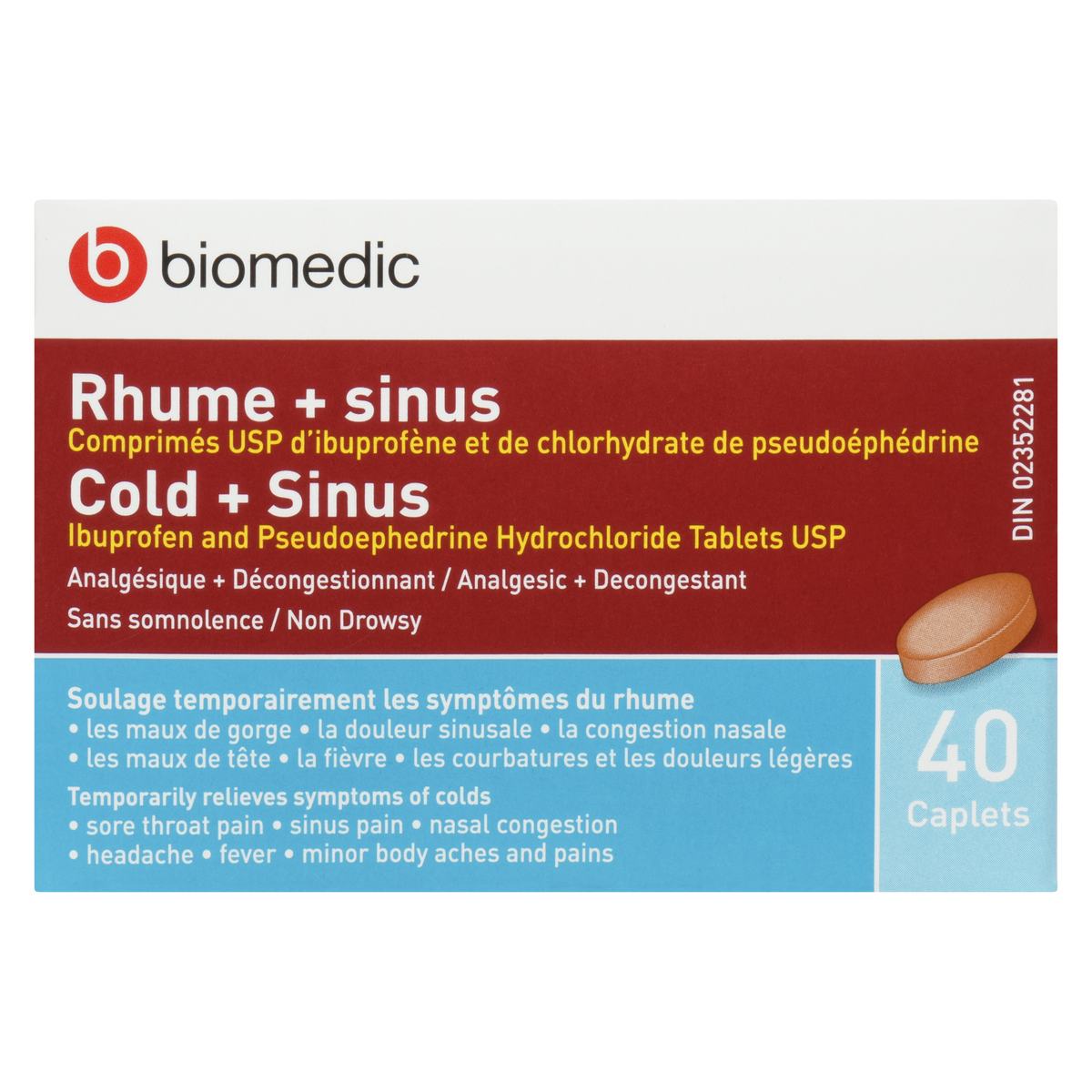 BIOMEDIC Cold/Sinus N/Drowsy 40 Caplets - Image 4