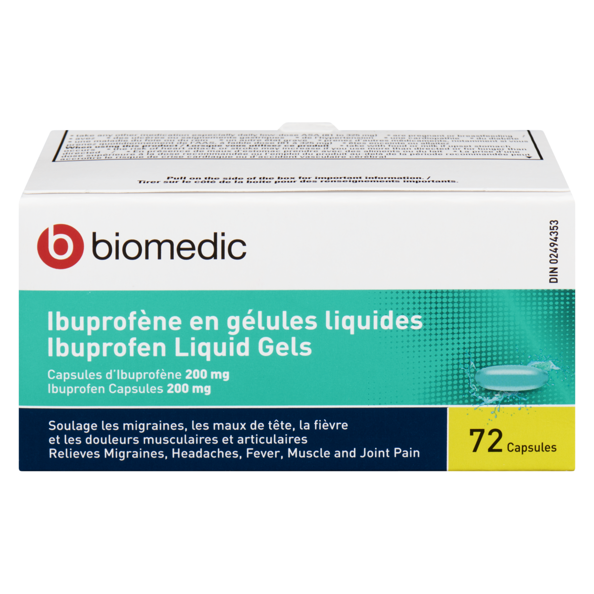 BIOMEDIC Ibuprofen Liquid Gel 200 mg 72 Capsules - Image 3