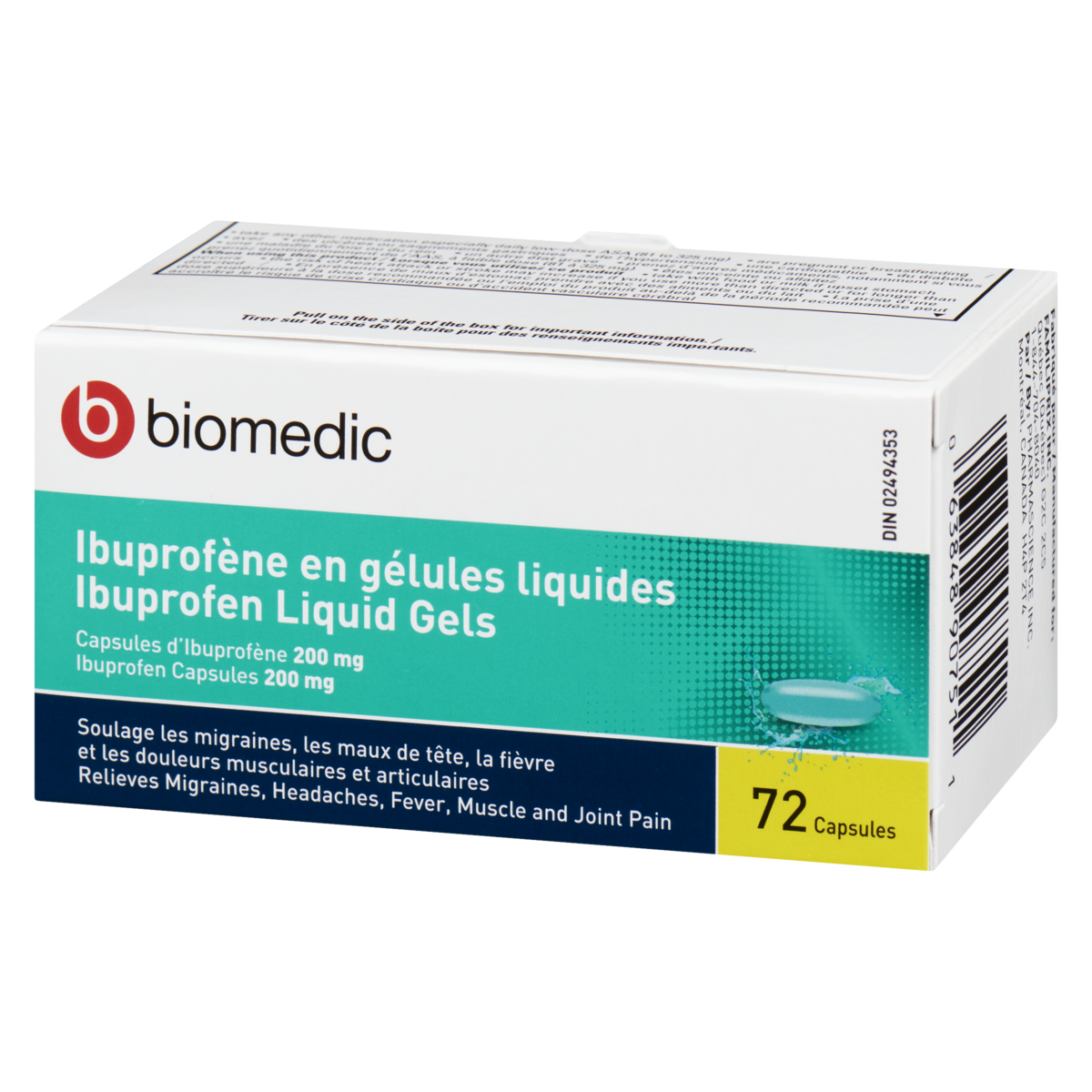 BIOMEDIC Ibuprofen Liquid Gel 200 mg 72 Capsules - Image 4