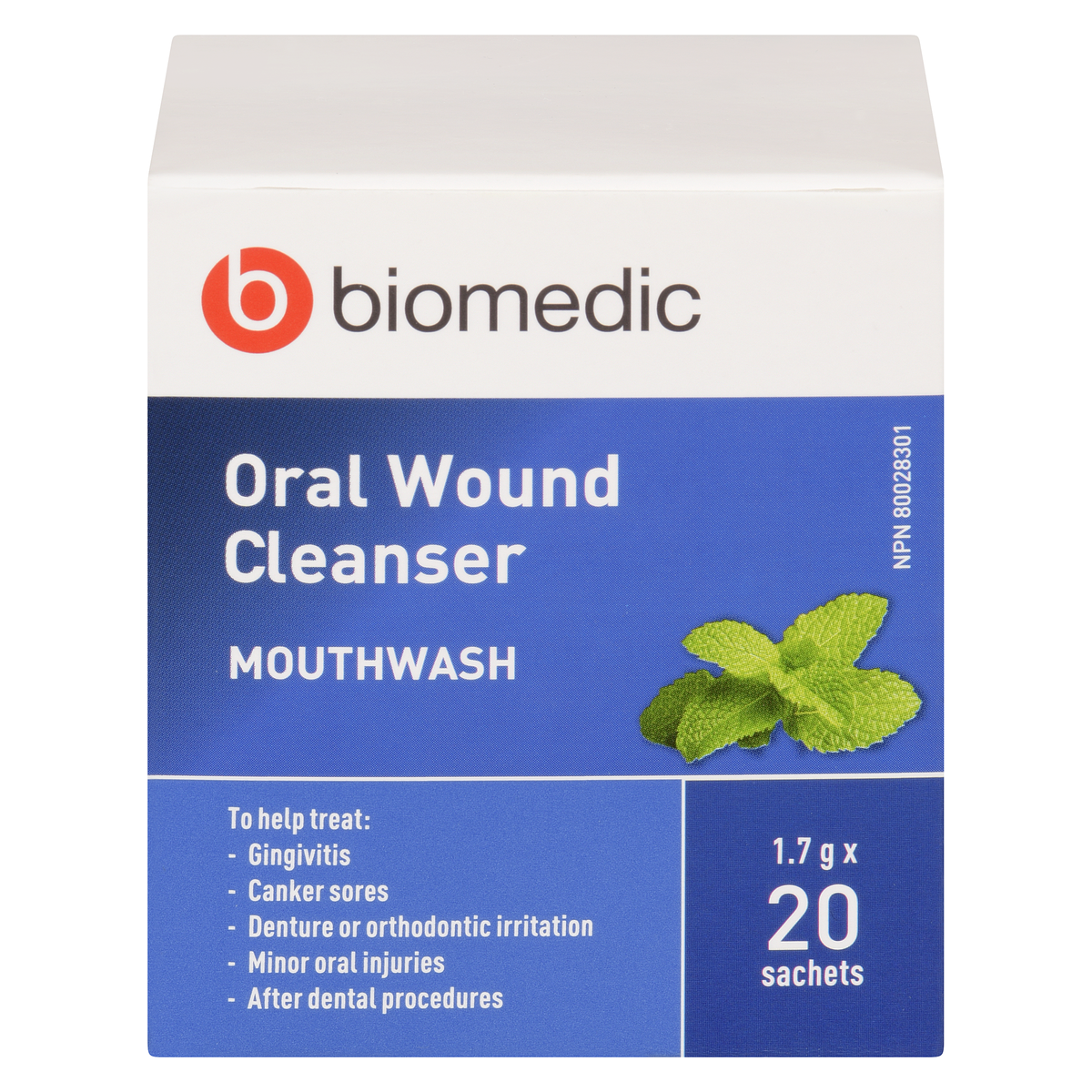 BIOMEDIC Oral Wound Cleanser Sachet 20 Count