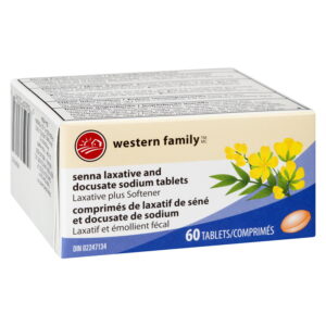 Western Family Senna Laxative Docusate Sodium 60 Tablets