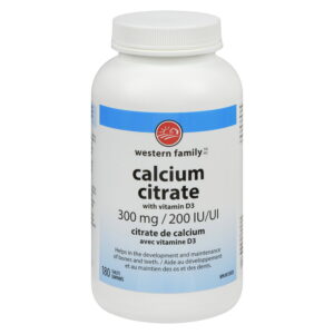 Western Family Calcium Citrate With D3 180 Tablets