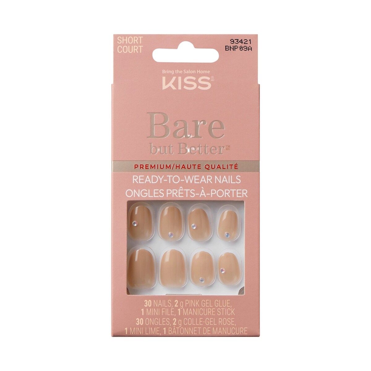 Kiss Bare-But-Better Premium Nails Stay
