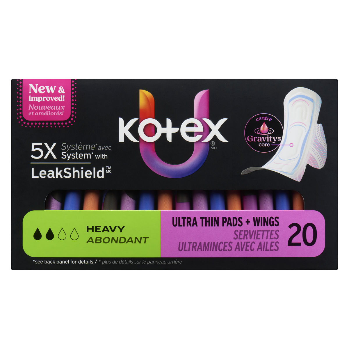 Kotex Core Ultrathin Winged Heavy Pads 20 Count