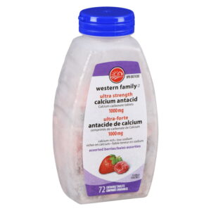 Western Family Calcium Antacid Ultra Strength Assorted Berry 72 Tablets