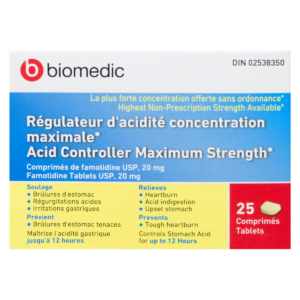 BIOMEDIC Acid Controller Maximum Strength 25 Tablets