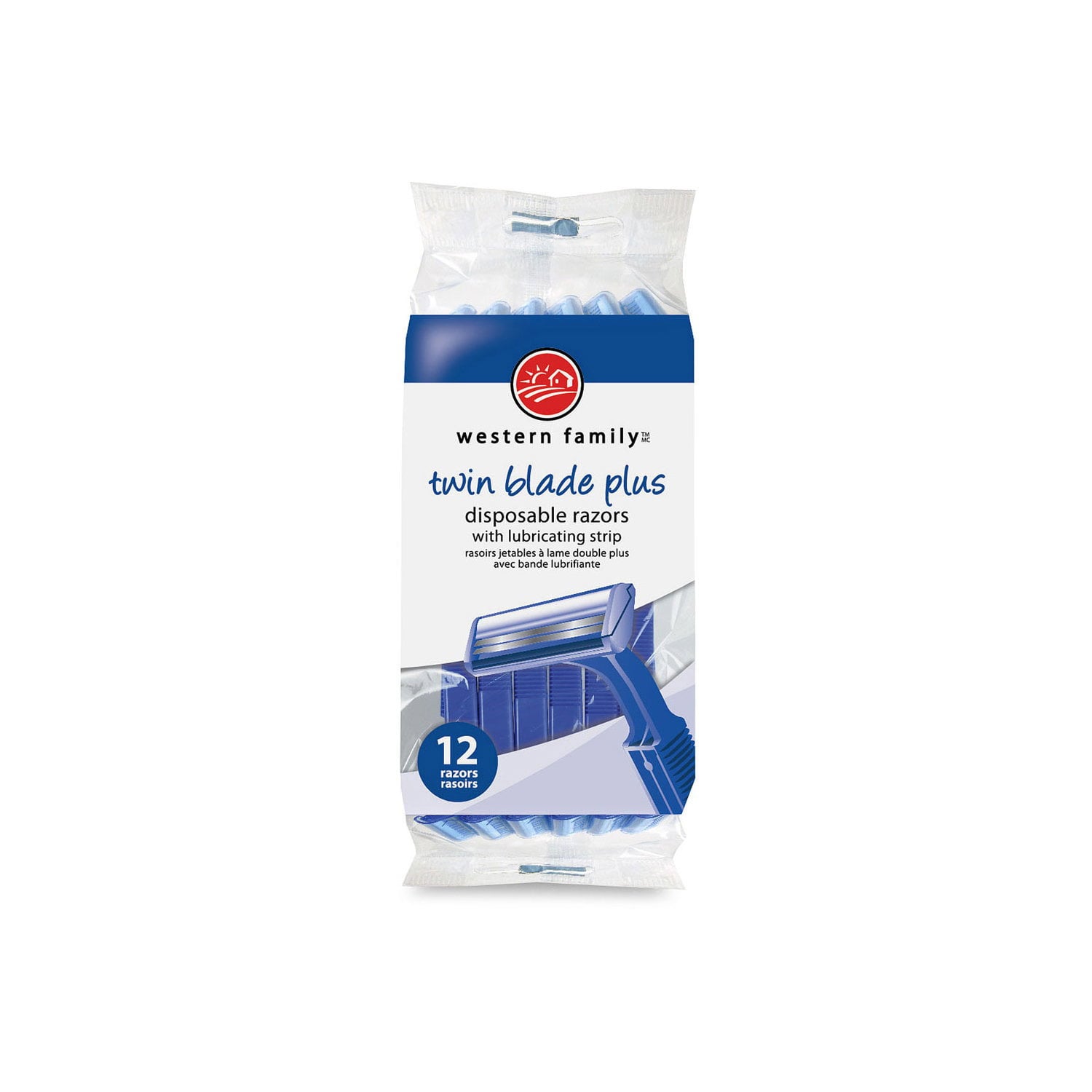 Western Family Men Twin Blade Plus Disposable Razors 12 Count