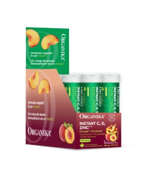 Organika Instant-C D+Zinc Peach 1000 mg 10 Tablets
