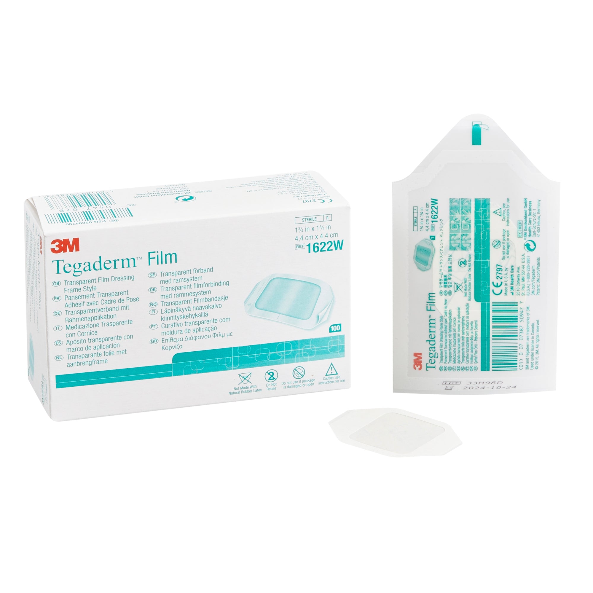 TEGADERM Trans Dressing 1.75" x 1.75" 3M1622W 100 Count - Image 2