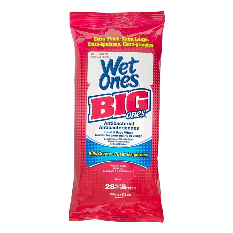 Wet Ones Big Ones Antibacterial Fresh Scent 28 Count